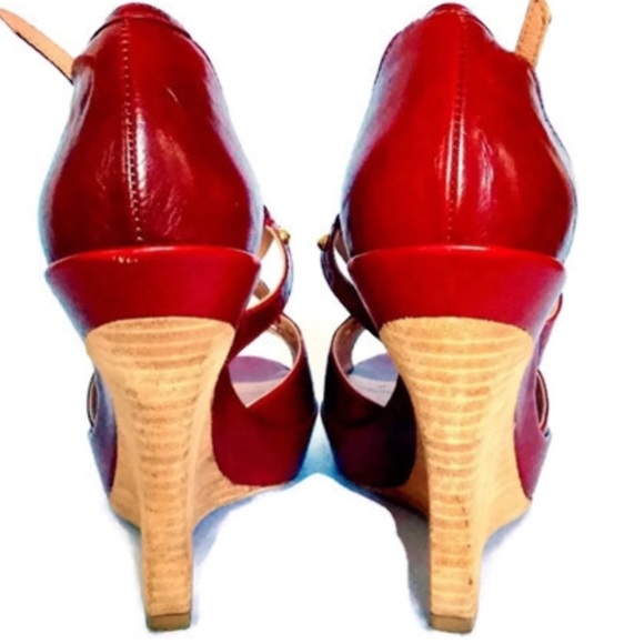 MaxMara 'Lara' Red Wedges Size 39 IT/9 US - Picture 5 of 8